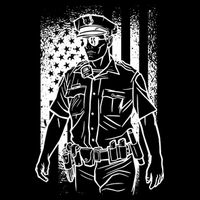 American Police Officer Drawstring Bag