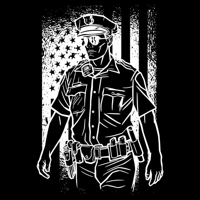 American Police Officer Drawstring Bag