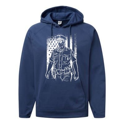 American Police Officer Performance Fleece Hoodie