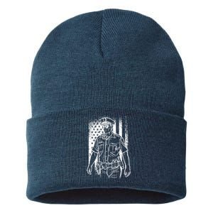 American Police Officer Sustainable Knit Beanie