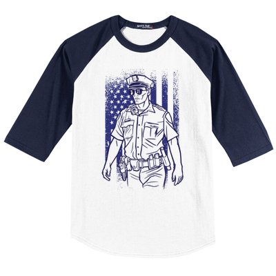 American Police Officer Baseball Sleeve Shirt