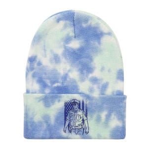 American Police Officer Tie Dye 12in Knit Beanie