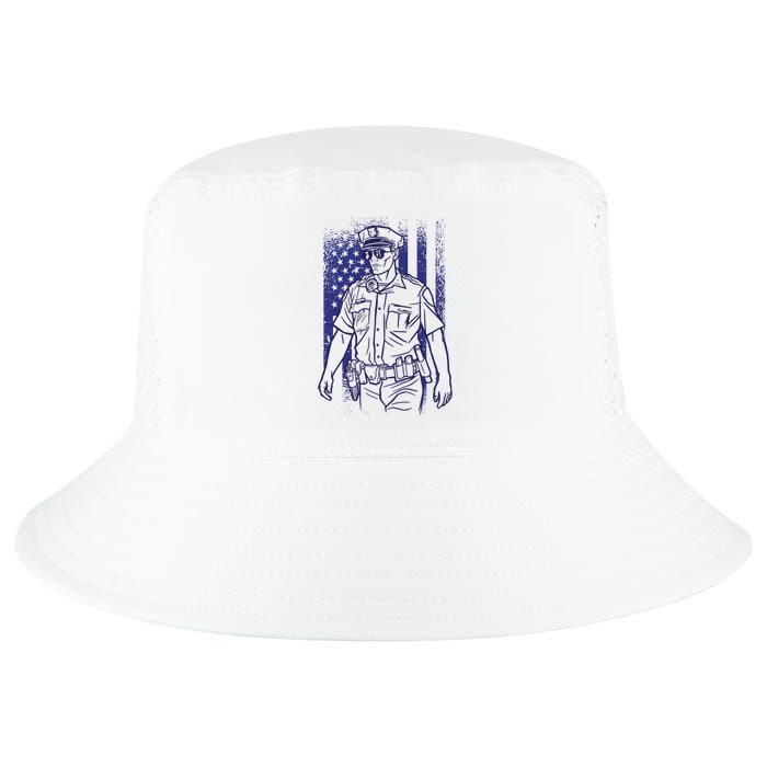 American Police Officer Cool Comfort Performance Bucket Hat