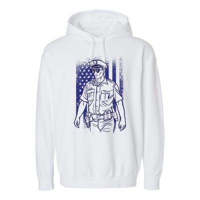 American Police Officer Garment-Dyed Fleece Hoodie