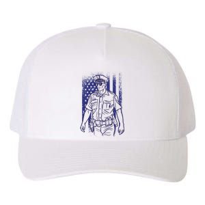 American Police Officer Yupoong Adult 5-Panel Trucker Hat