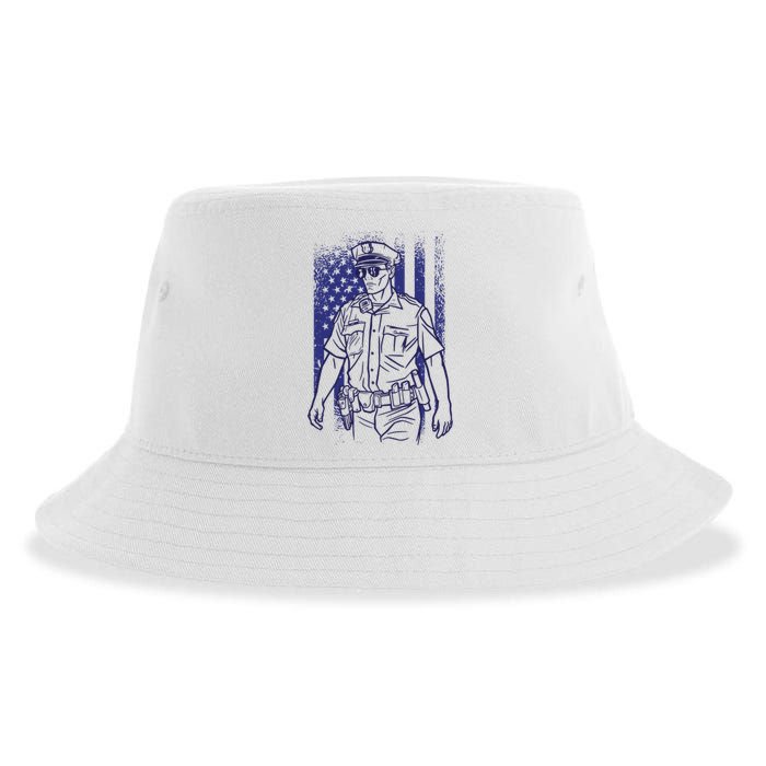 American Police Officer Sustainable Bucket Hat