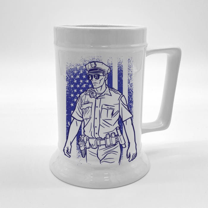 American Police Officer Beer Stein