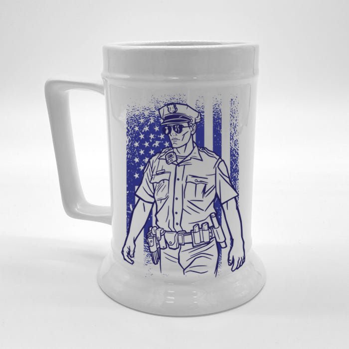 American Police Officer Beer Stein