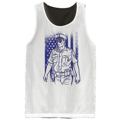 American Police Officer Mesh Reversible Basketball Jersey Tank