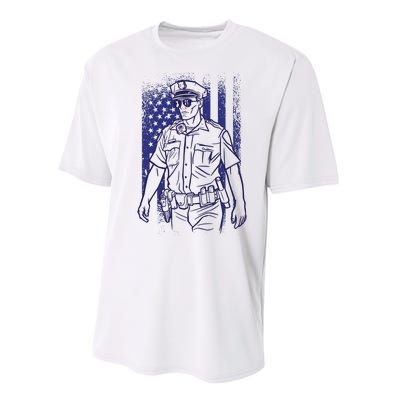 American Police Officer Performance Sprint T-Shirt