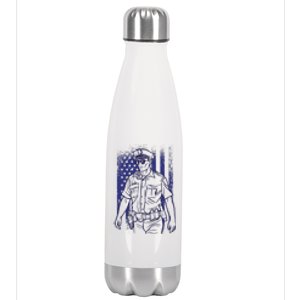 American Police Officer Stainless Steel Insulated Water Bottle