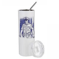 American Police Officer Stainless Steel Tumbler