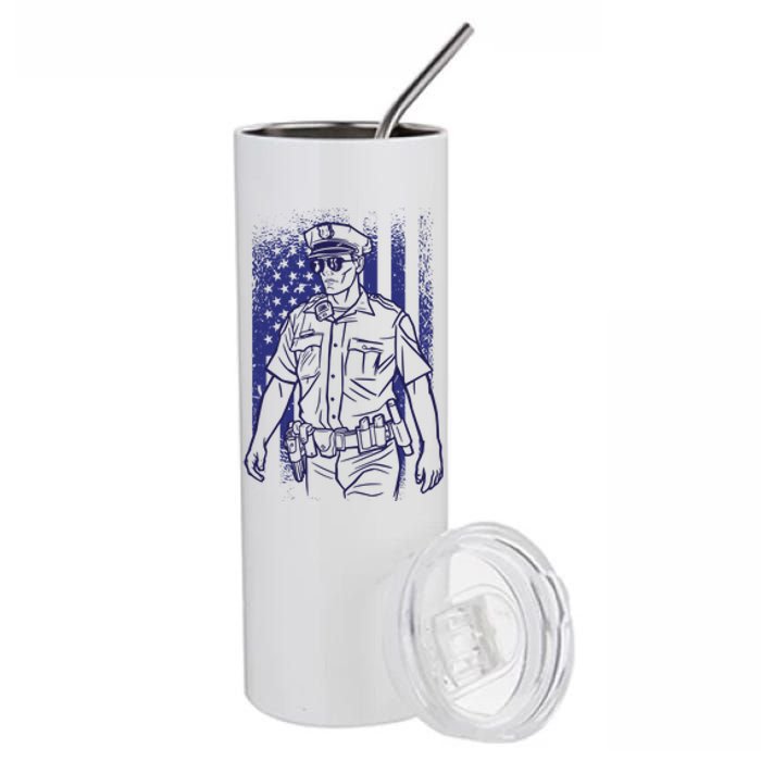 American Police Officer Stainless Steel Tumbler