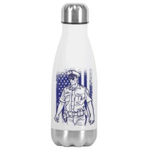 American Police Officer Stainless Steel Insulated Water Bottle