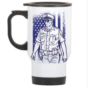 American Police Officer Stainless Steel Travel Mug