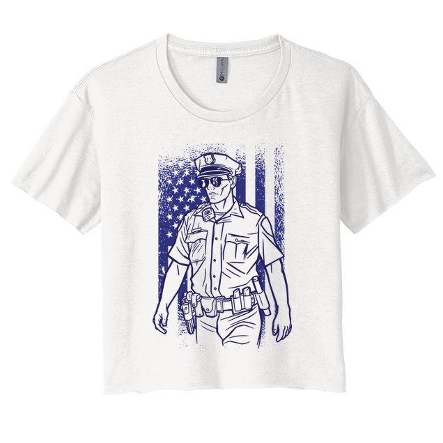 American Police Officer Crop Top