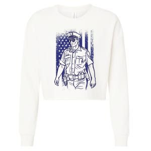 American Police Officer Cropped Pullover Crew