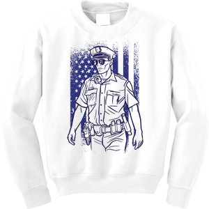 American Police Officer Kids Sweatshirt