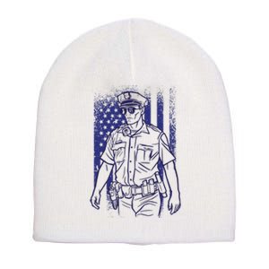 American Police Officer Short Acrylic Beanie