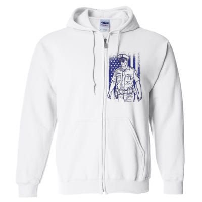 American Police Officer Full Zip Hoodie