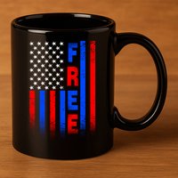 American Pride Freedom Flag 11oz C Handle Ceramic Mug