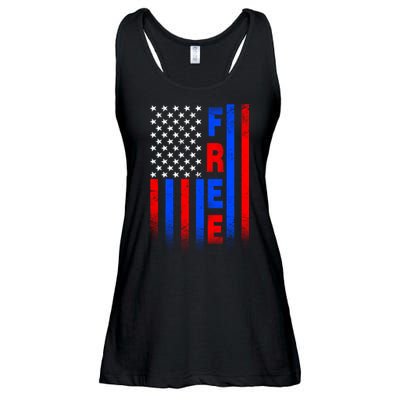 American Pride Freedom Flag Ladies Essential Flowy Tank