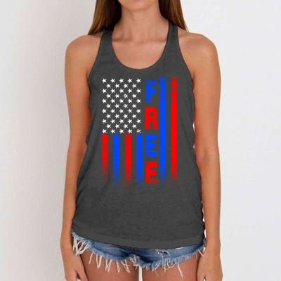 American Pride Freedom Flag Women's Knotted Racerback Tank