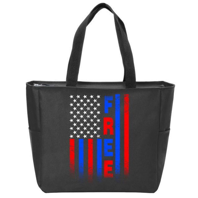American Pride Freedom Flag Zip Tote Bag