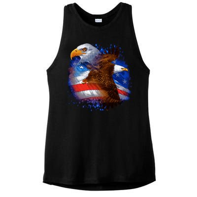 American Pride Soaring Eagle USA Ladies PosiCharge Tri-Blend Wicking Tank