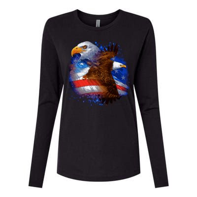 American Pride Soaring Eagle USA Womens Cotton Relaxed Long Sleeve T-Shirt