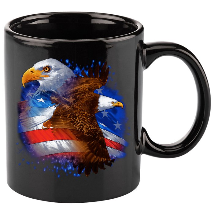 American Pride Soaring Eagle USA 11oz C Handle Ceramic Mug