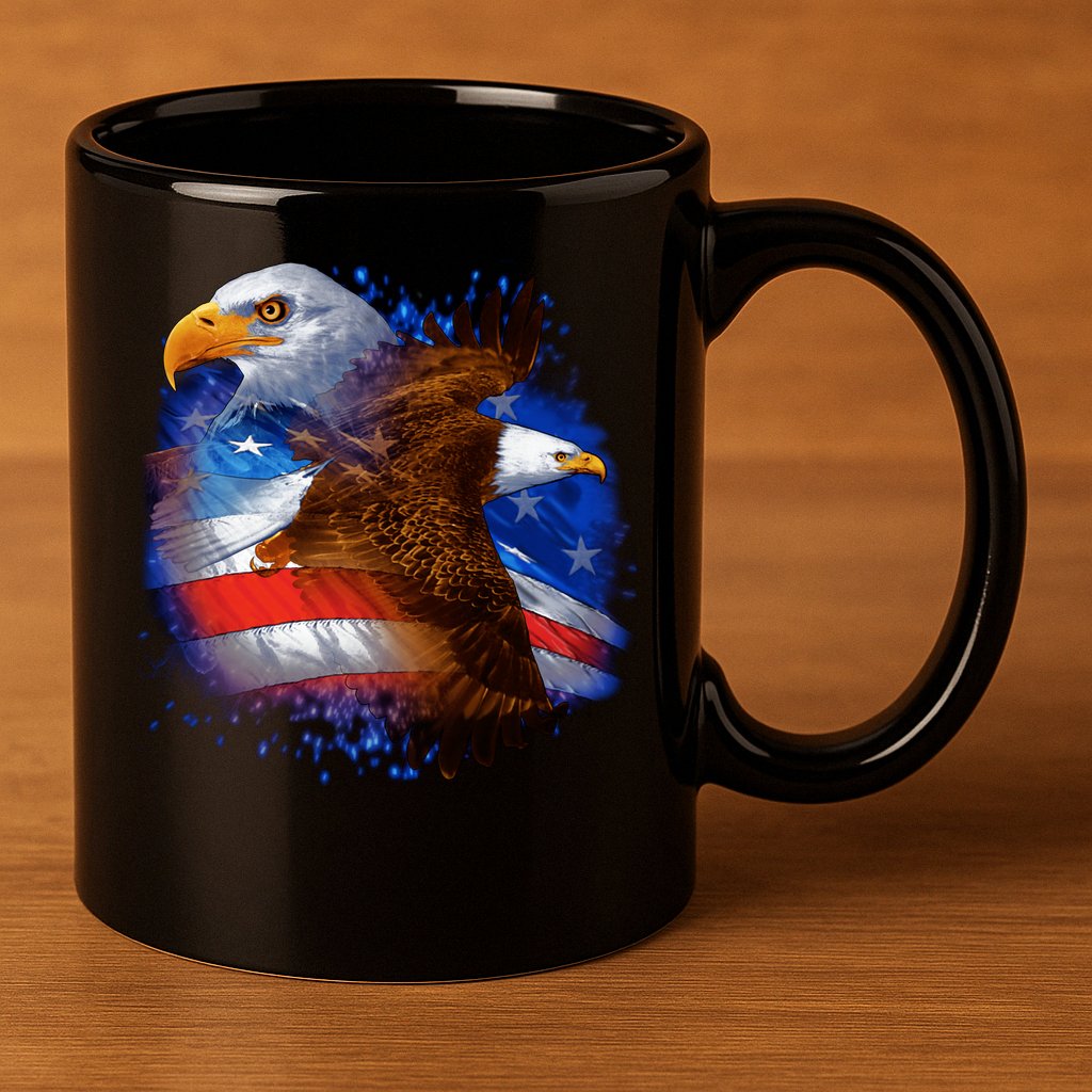 American Pride Soaring Eagle USA 11oz C Handle Ceramic Mug