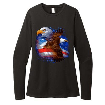 American Pride Soaring Eagle USA Womens CVC Long Sleeve Shirt