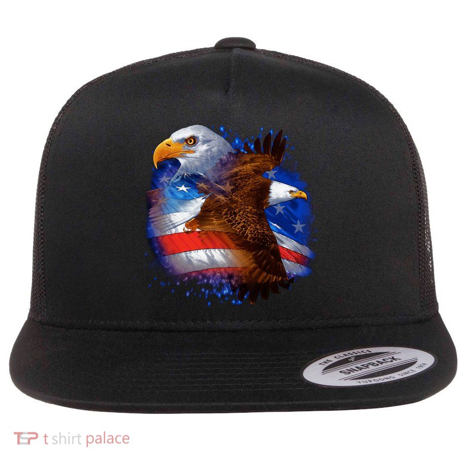 American Pride Soaring Eagle USA Flat Bill Trucker Hat