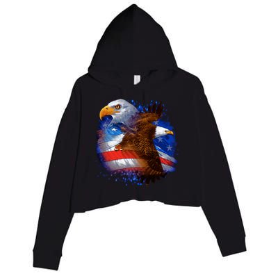 American Pride Soaring Eagle USA Crop Fleece Hoodie