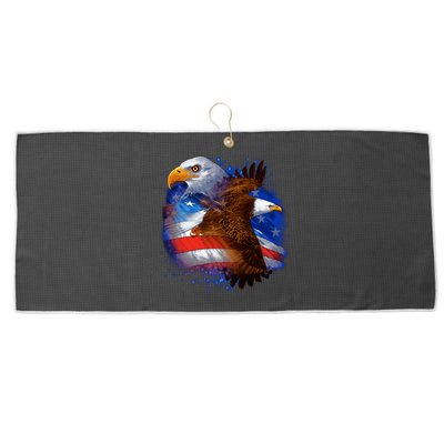 American Pride Soaring Eagle USA Large Microfiber Waffle Golf Towel