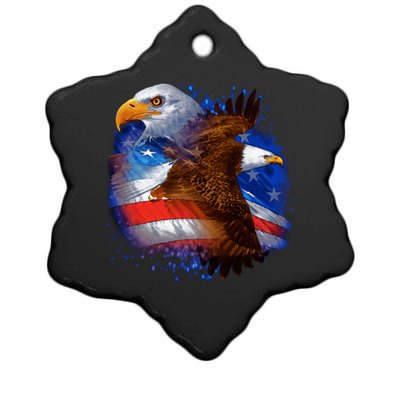 American Pride Soaring Eagle USA Ceramic Star Ornament