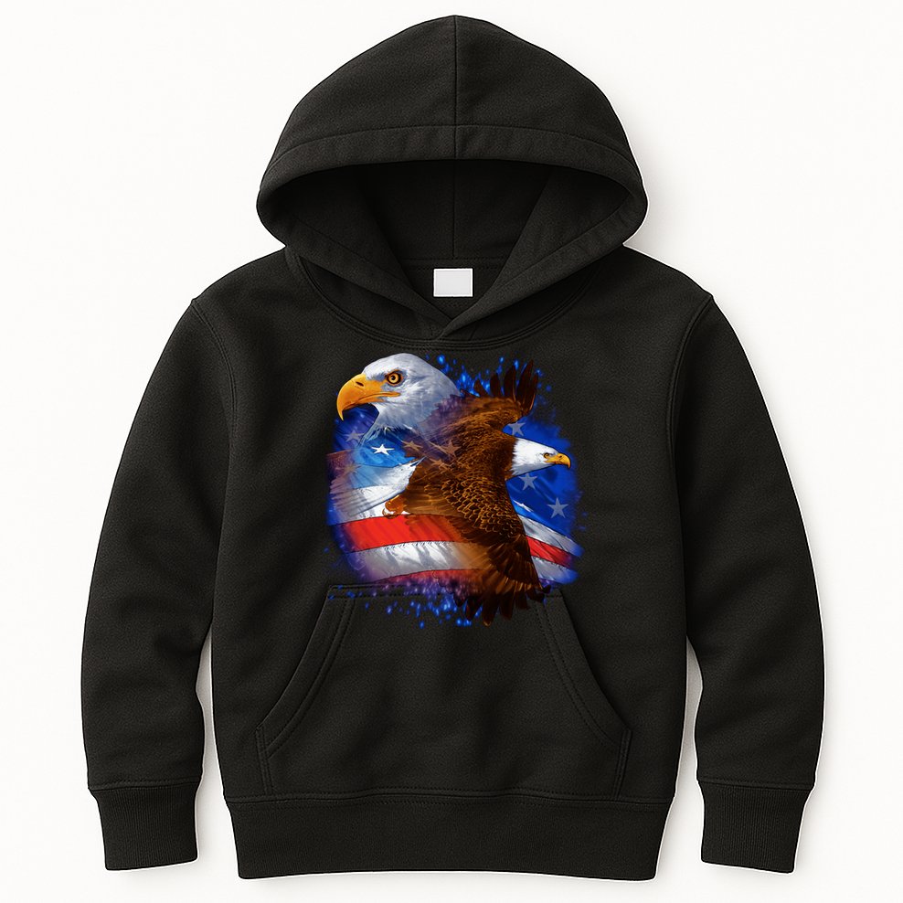 American Pride Soaring Eagle USA Kids Hoodie
