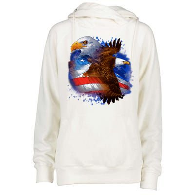 American Pride Soaring Eagle USA Womens Funnel Neck Pullover Hood