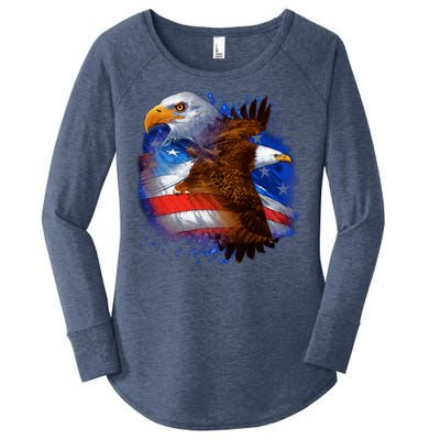 American Pride Soaring Eagle USA Women's Perfect Tri Tunic Long Sleeve Shirt