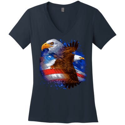 American Pride Soaring Eagle USA Women's V-Neck T-Shirt