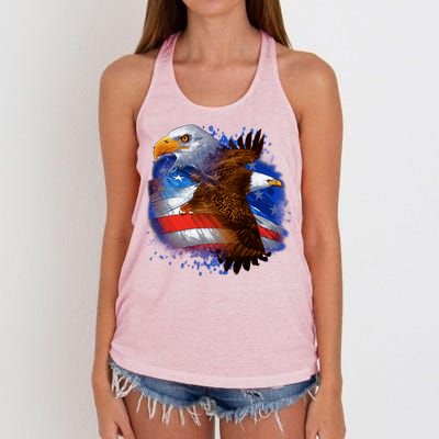 American Pride Soaring Eagle USA Women's Knotted Racerback Tank