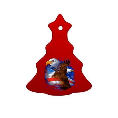 American Pride Soaring Eagle USA Ceramic Tree Ornament