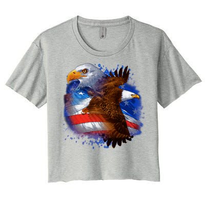 American Pride Soaring Eagle USA Women's Crop Top Tee