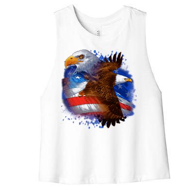 American Pride Soaring Eagle USA Women's Racerback Cropped Tank