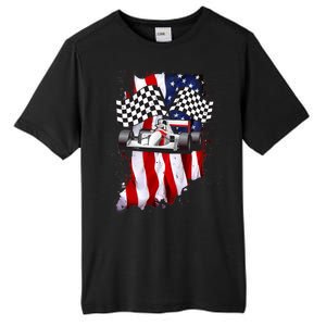 American Racing Car Flag Tall Fusion ChromaSoft Performance T-Shirt