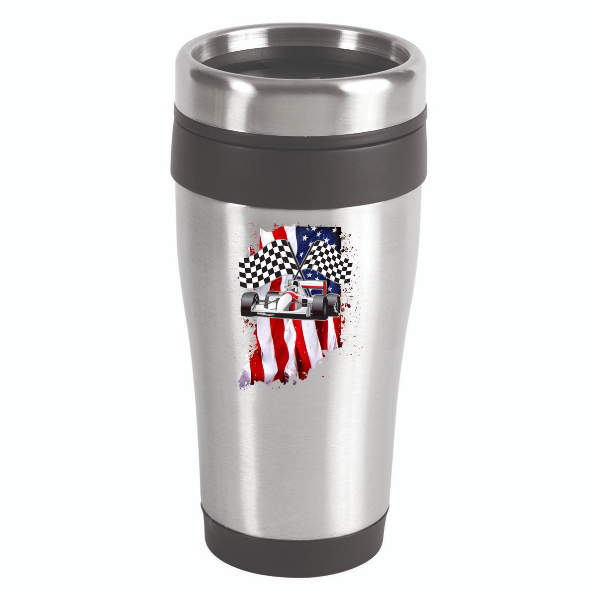 American Racing Car Flag 16oz Travel Tumbler