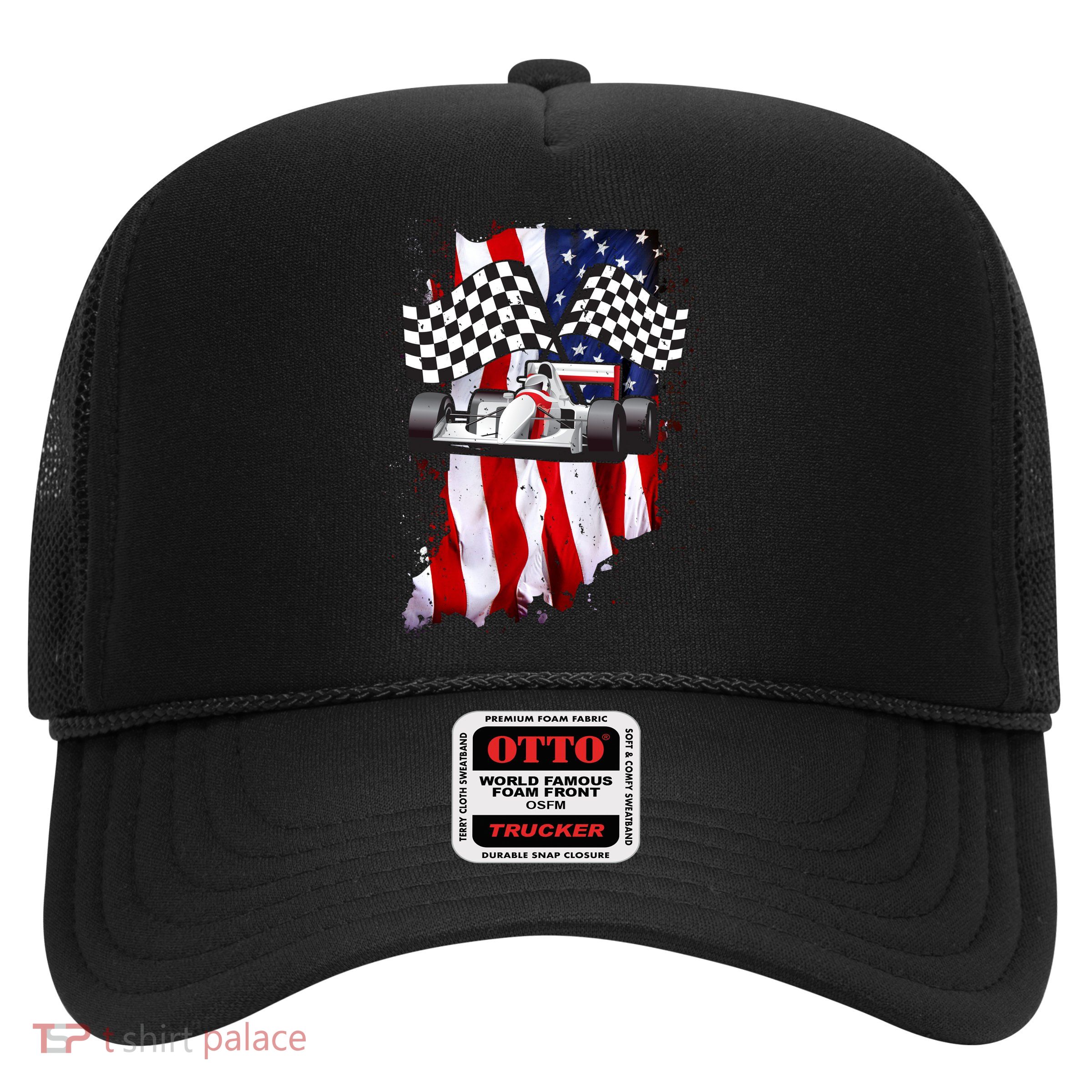 American Racing Car Flag Trucker Hat