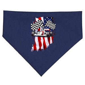 American Racing Car Flag USA-Made Doggie Bandana