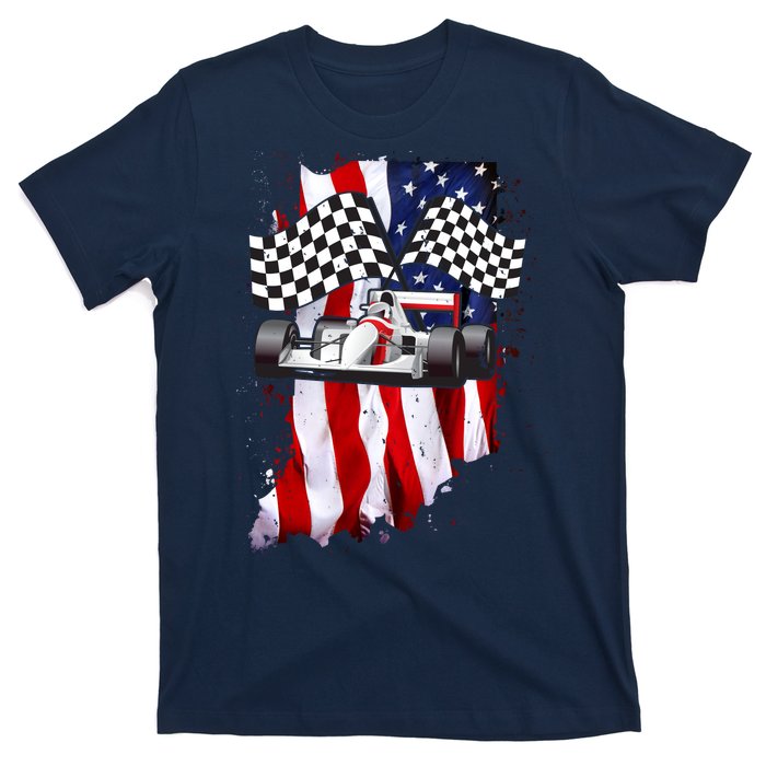 American Racing Car Flag T-Shirt